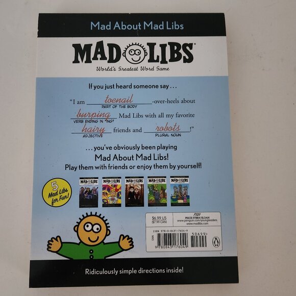 Mad Libs Mad About Mad Libs 100+ PAGES 5-in-1 LARGE * AS IS - Picture 9 of 16